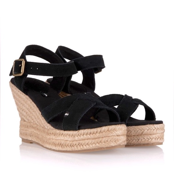Superdry Isabelle Espadrille Wedge Sandal in black - Picture 1 of 16